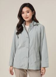 Coupe-vent poches a capuche gris CONCEPT K femme