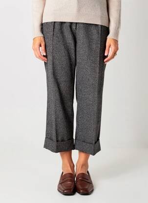 Pantacourt coupe droite taille normale gris FRANCE RIVOIRE femme