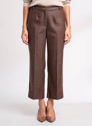 Pantacourt coupe droite taille normale marron LUCCHINI femme