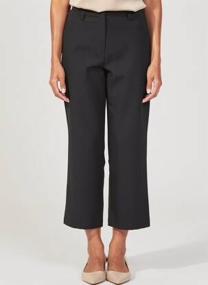 Pantacourt coupe droite taille normale noir LUCCHINI femme