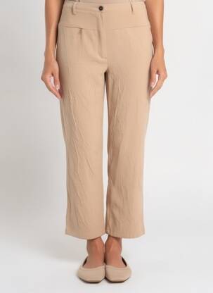 Pantacourt coupe droite taille normale beige LUCCHINI femme
