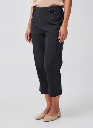 Pantacourt coupe droite taille normale noir LUCCHINI femme
