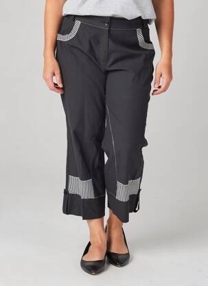 Pantacourt coupe droite taille normale noir ATLANTA femme