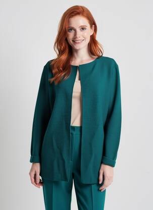 Gilet manches longues col rond vert AN' GE femme
