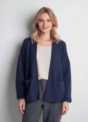 Gilet manches longues stretch bleu AN' GE femme