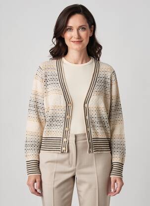 Gilet manches longues resserrée sur le bas beige ALDO MARTIN'S femme