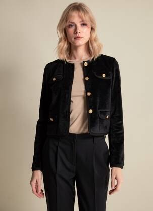 Veste casual col rond noir AN' GE femme