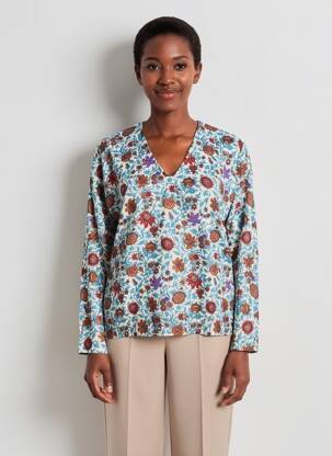 Pull coupe droite manches longues bleu GERARD DAREL femme
