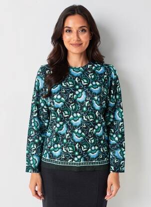 Pull coupe droite manches longues bleu GERARD DAREL femme