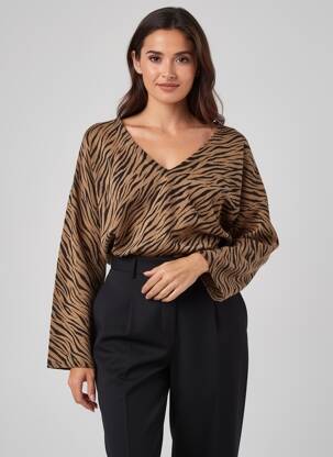 Pull coupe droite manches longues marron GERARD DAREL femme