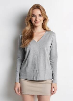 T-shirt manches longues manches longues gris MARINA V femme