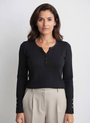 Pull coupe cintrée manches longues noir GERARD DAREL femme