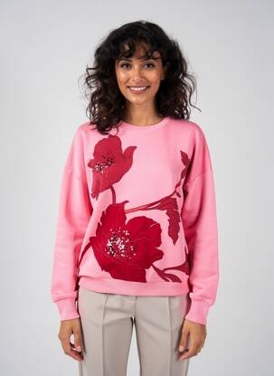 Sweat-shirt stretch manches longues rose MAX MARA femme