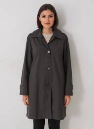 Trench fermeture boutonnée sur le devant sans capuche noir SANS MARQUE femme