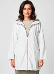 Imperméable manches longues a capuche blanc LAURA JO femme