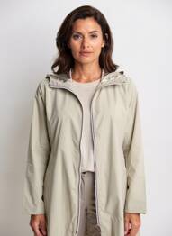 Imperméable manches longues a capuche beige LAURA JO femme