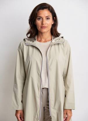 Imperméable fermeture zippée sur le devant a capuche beige LAURA JO femme