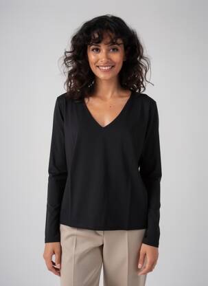 T-shirt manches longues manches longues noir MARINA V femme