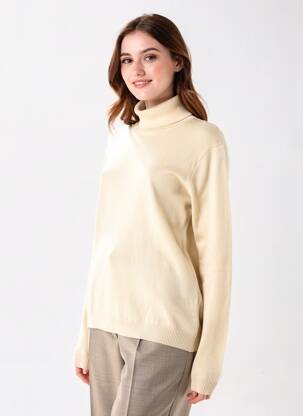 Pull col roulé coupe cintrée manches longues beige LEE COOPER femme