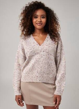Pull coupe droite manches longues marron LEE COOPER femme