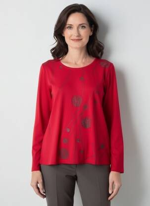 T-shirt manches longues manches longues rouge GRIFFON femme