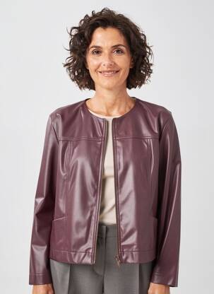 Veste simili cuir manches longues violet GRIFFON femme