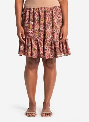 Jupe courte coupe droite rose C'EST BEAU LA VIE femme