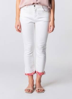 Pantalon 7/8 stretch taille normale blanc MAISON ONADO femme