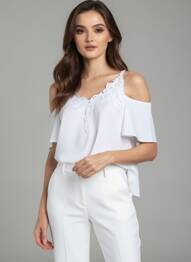 Top manches courtes manches courtes blanc CC COLLECTION femme