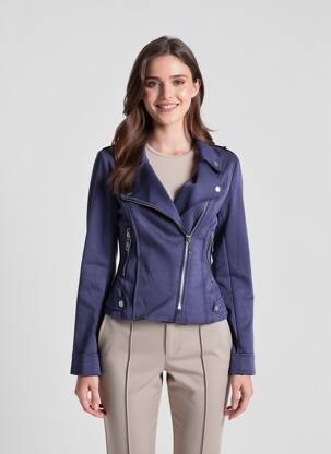 Veste casual tissage suedine bleu AISABELLE femme