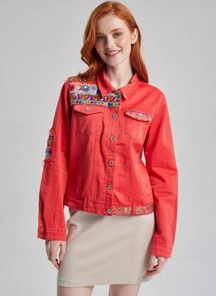 Veste casual col chemisier rouge ZAC & ZOE femme