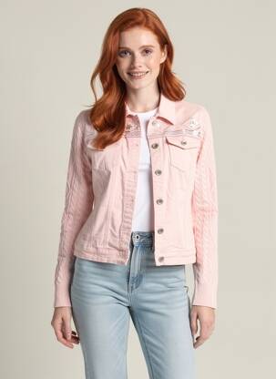 Veste casual col chemisier rose ONADO femme