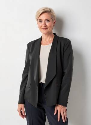 Veste casual coupe droite noir HIPPOCAMPE femme