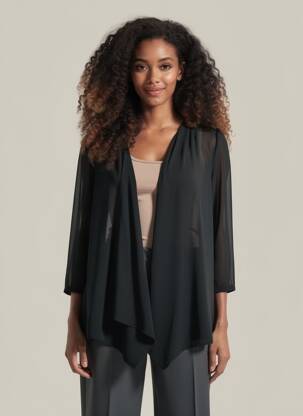 Veste casual coupe droite noir JIMIKA femme