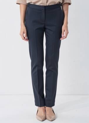 Pantalon slim tissage popeline taille normale bleu PAS DE QUOI... femme