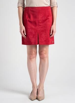 Jupe courte coupe droite rouge JUS D'ORANGE femme