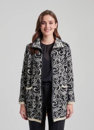 Gilet manches longues stretch bleu DN FASHION femme