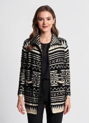 Gilet manches longues stretch noir DN FASHION femme