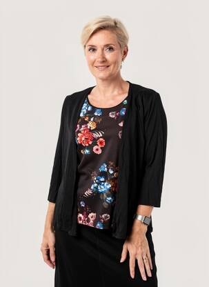 Top stretch manches 3/4 noir PHILDAR femme
