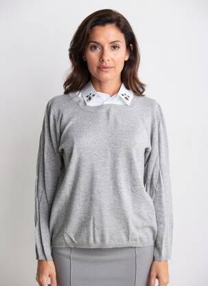 Pull tissage chiné manches longues gris SCOTTAGE femme