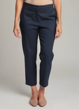 Pantalon 7/8 stretch taille normale bleu MARINA RINALDI femme