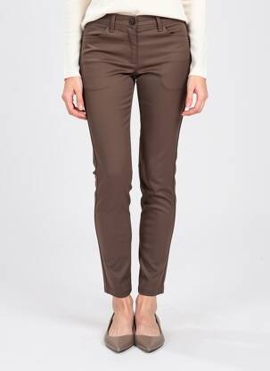 Pantalon slim stretch taille normale marron MARINA RINALDI femme