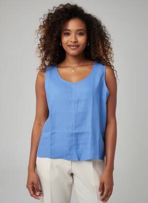 Top sans manche sans manche bleu MARINA RINALDI femme