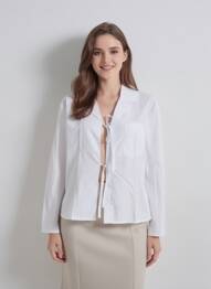 Chemisier coupe droite manches longues blanc OPÉRA SPORT femme