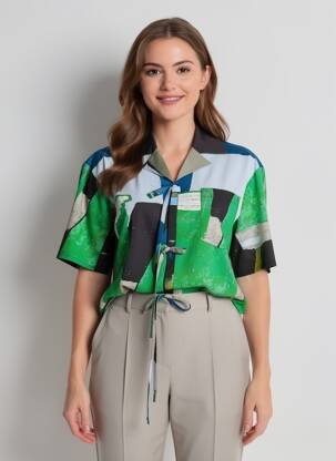 Chemisier manches courtes manches courtes vert OPÉRA SPORT femme