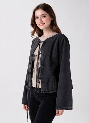 Veste casual col rond gris OPÉRA SPORT femme