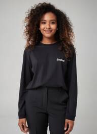 Top stretch manches longues noir OPÉRA SPORT femme