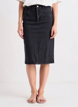 Jupe mi-longue taille normale noir OPÉRA SPORT femme