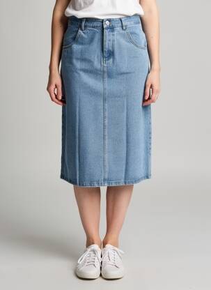 Jupe mi-longue taille normale bleu OPÉRA SPORT femme