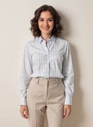 Chemisier imprimé fleurs manches longues bleu BLACK WELLIS femme